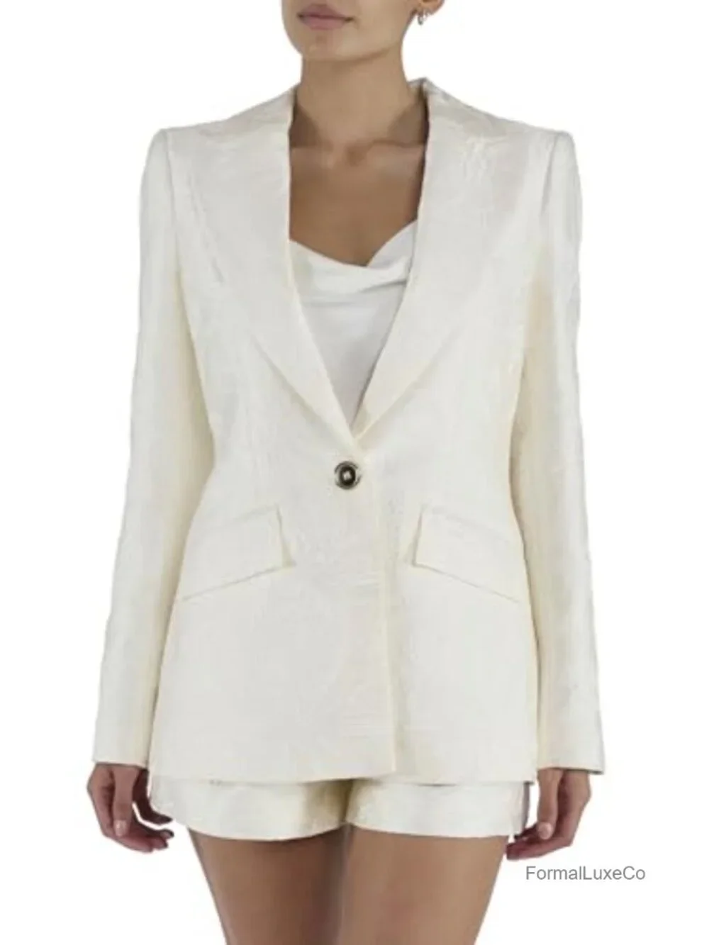 Textured Blazer with Split Sleeves - Dry Clean Only